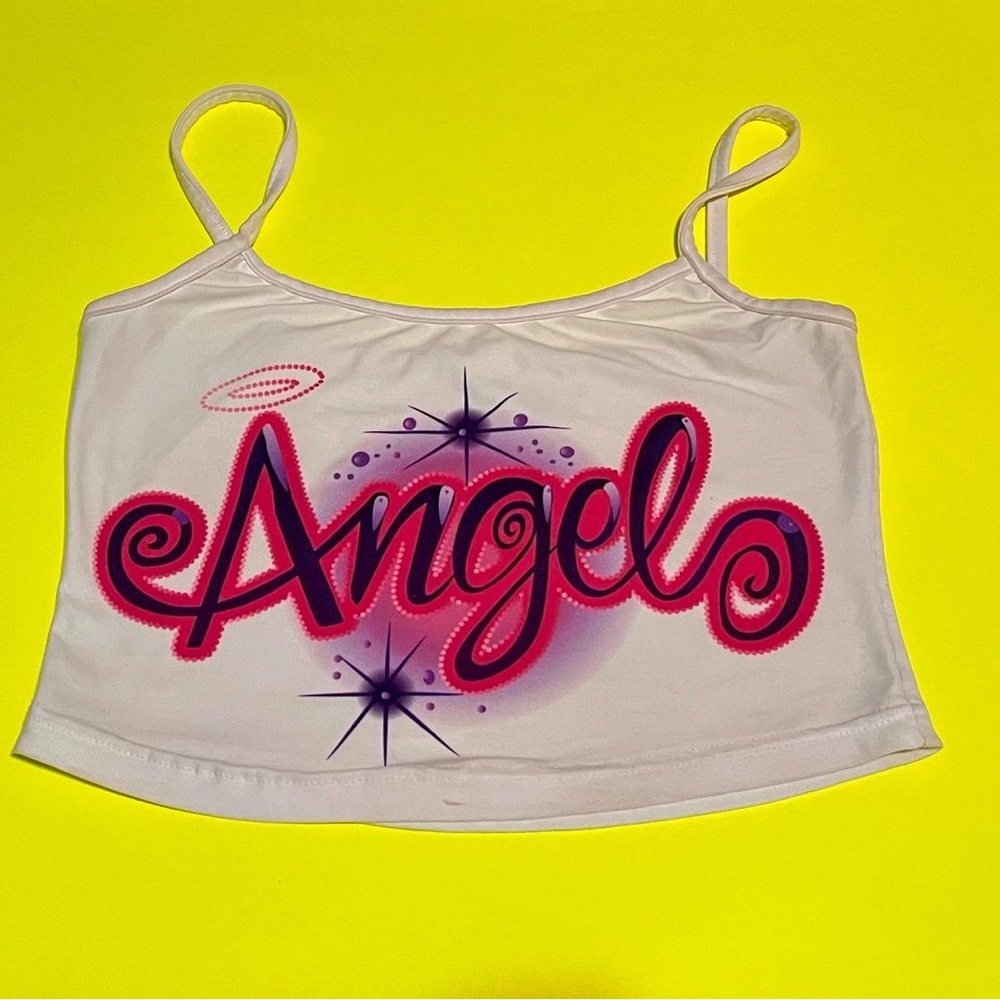 Airbrush “Angel” Cropped Tank Top 💖✨